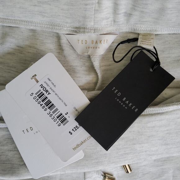 Ted Baker Women's Kalel Jersey Shorts with Satin Trim in Gray - Picture 9 of 9